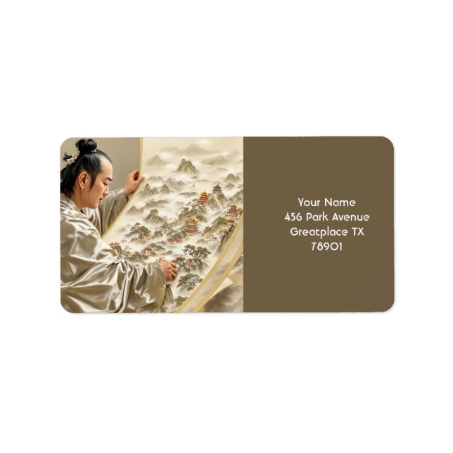 Fantasy Cute Japanese Painter Landscape Label (Front)