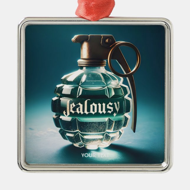 Fantasy Cute Jealousy Bottle Potion Metal Ornament (Front)