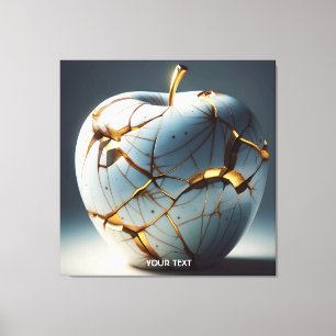 Fantasy Cute Kintsugi Porcelain Apple Canvas Print