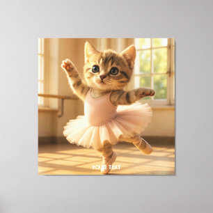 Fantasy Cute Kitten Small Ballerina Canvas Print