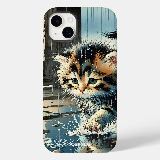 Fantasy Cute Kitten Under Rain Case-Mate iPhone Case (Back)