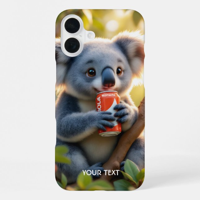 Fantasy Cute Koala Drinks Tree iPhone Case (Back)