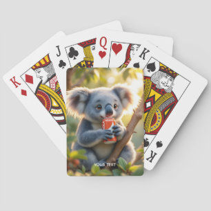 Fantasy Cute Koala Drinks Tree Playing Cards