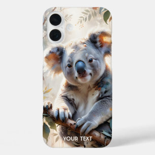 Fantasy Cute Koala Tree Watercolor iPhone 16 Plus Case