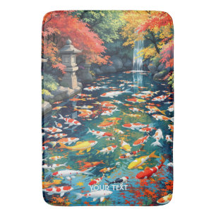 Fantasy Cute Koi Fish Pond Bath Mat