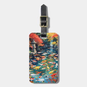 Fantasy Cute Koi Fish Pond Luggage Tag