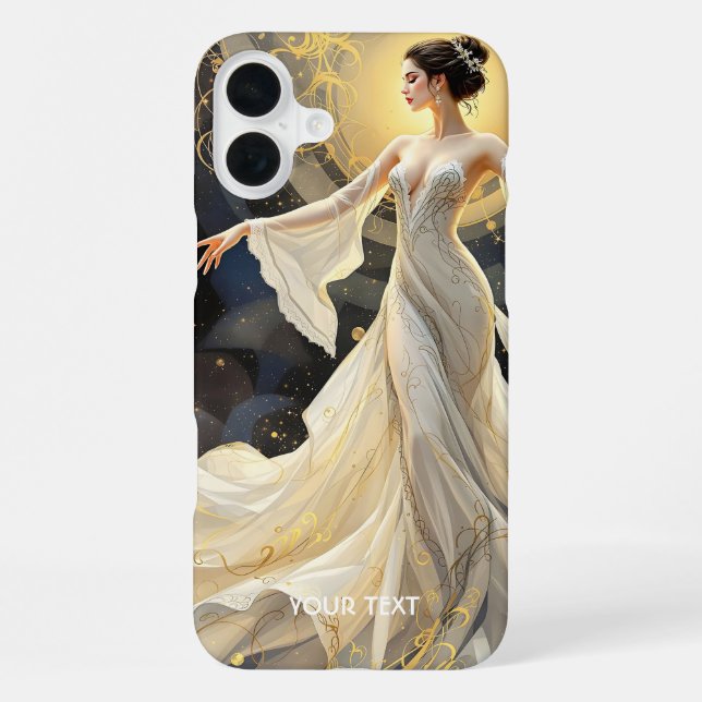 Fantasy Cute Lady Dancing Space iPhone Case (Back)