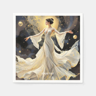 Fantasy Cute Lady Dancing Space Napkin