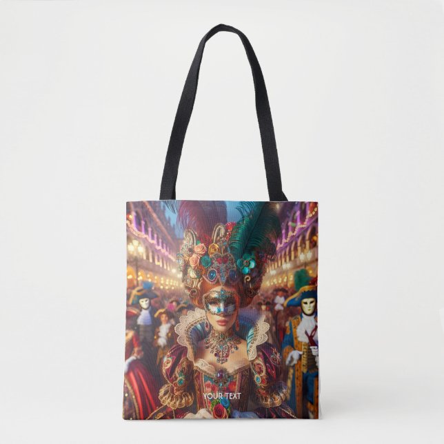 Fantasy Cute Lady Mask Venice Tote Bag (Front)