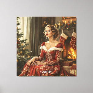Fantasy Cute Lady New Year Canvas Print