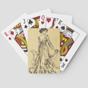 Fantasy Cute Lady Pencil Drawing Playing Cards
