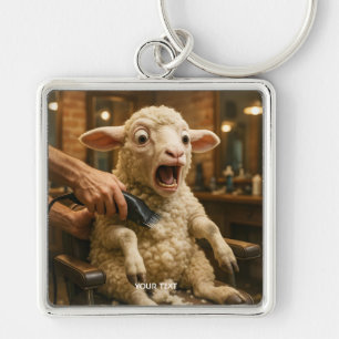 Fantasy Cute Lamb Scared Shaving Keychain
