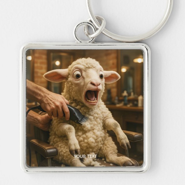 Fantasy Cute Lamb Scared Shaving Keychain (Front)