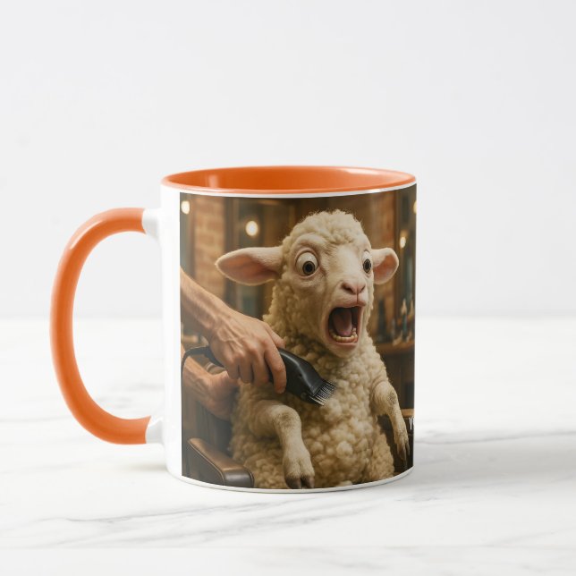 Fantasy Cute Lamb Scared Shaving Mug (Left)