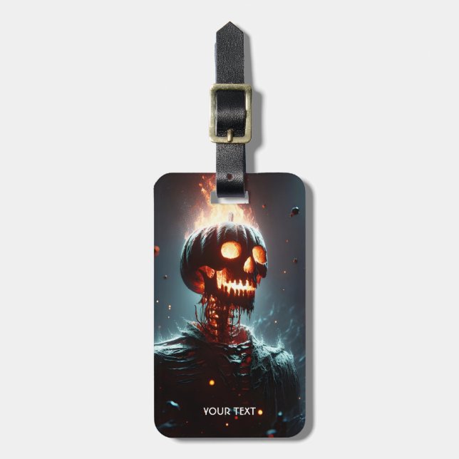 Fantasy Cute Lantern Pumpkin Halloween Luggage Tag (Front Vertical)