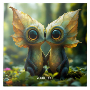 Fantasy Cute Leaves Forest Love Tile