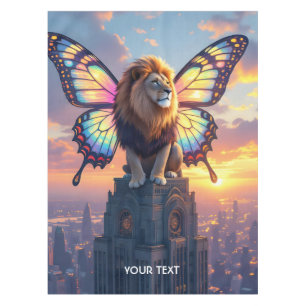 Fantasy Cute Lion Butterfly Wings Tablecloth
