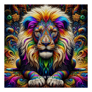 Fantasy Cute Lion Colours Dance Poster