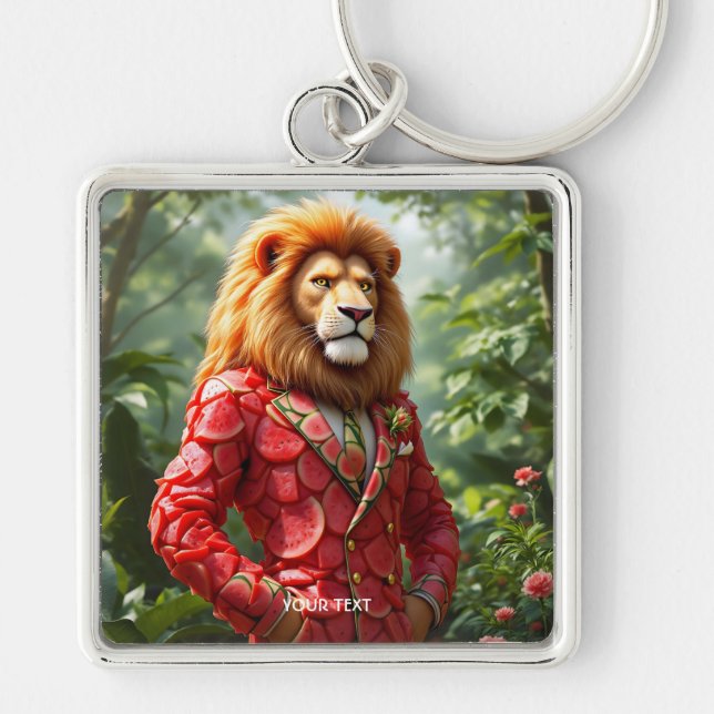 Fantasy Cute Lion Watermelon Suit Keychain (Front)