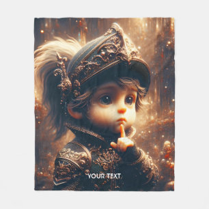 Fantasy Cute Little Quiet Knight Fleece Blanket
