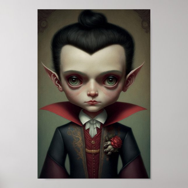 Fantasy Cute Little Vampire Boy Poster (Front)