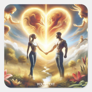 Fantasy Cute Love Sun Heart Square Sticker