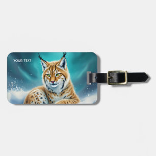 Fantasy Cute Lynx Cub Winter Luggage Tag