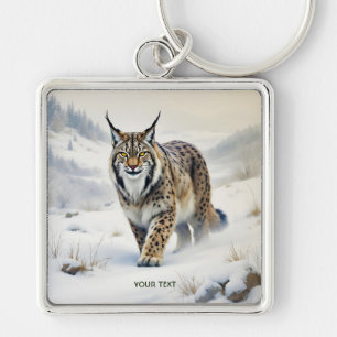 Fantasy Cute Lynx Winter Snow Keychain