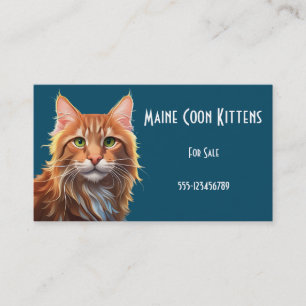 Fantasy Cute Maine Coon, Fantasy Vintage Fantasy Business Card