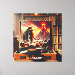 Fantasy Cute Mammoth Vinyl Player Canvas Print