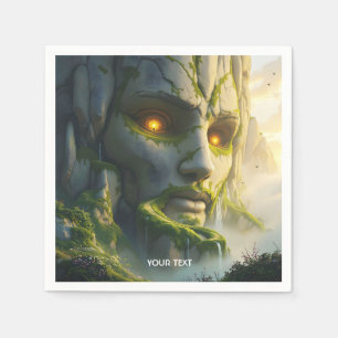 Fantasy Cute Man Face Rock Napkin