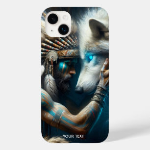 Fantasy Cute Man Hugging Wolf Case-Mate iPhone 14 Plus Case