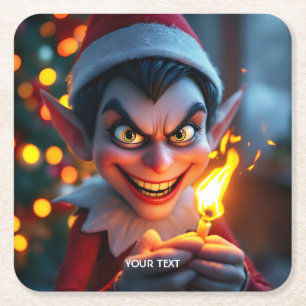 Fantasy Cute Match Christmas Tree Square Paper Coaster