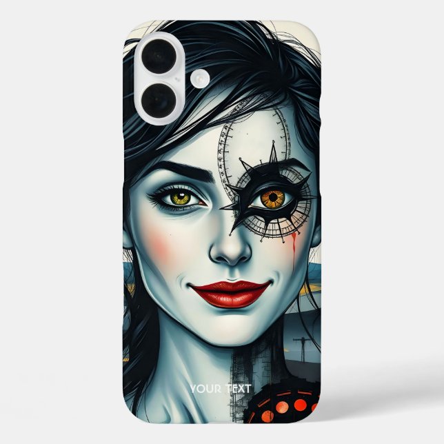 Fantasy Cute Mech Girl Sun Case-Mate iPhone Case (Back)