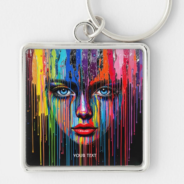 Fantasy Cute Melting Wax Girl Keychain (Front)