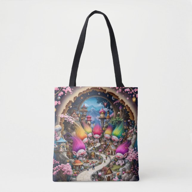 Fantasy Cute Mini Troll City Tote Bag (Front)