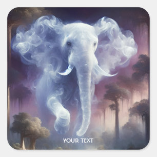 Fantasy Cute Mist Elephant Jungle Square Sticker