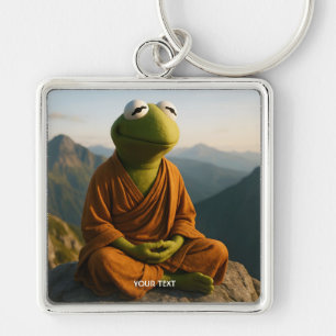Fantasy Cute Monk Frog Mountains Keychain