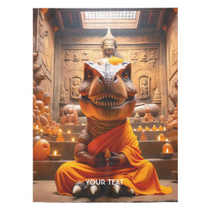 Fantasy Cute Monk T-Rex Meditating Tablecloth