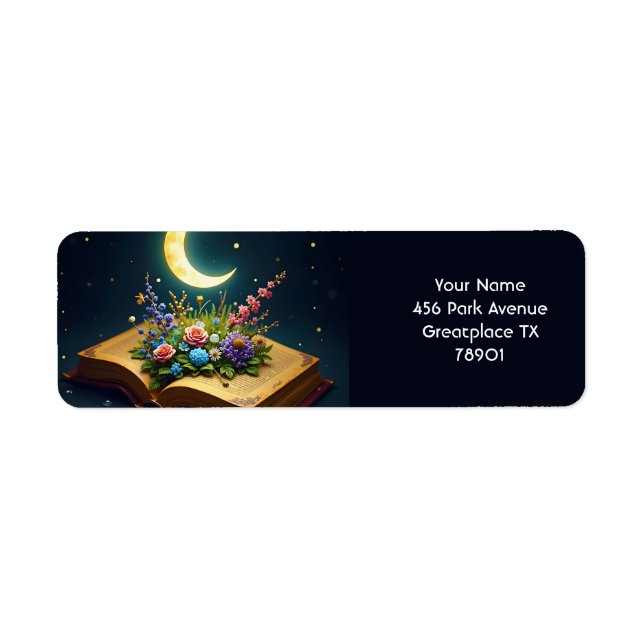 Fantasy Cute Moon Book Flowers (Front)