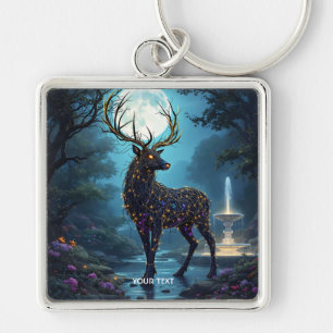 Fantasy Cute Moon Deer Night Keychain