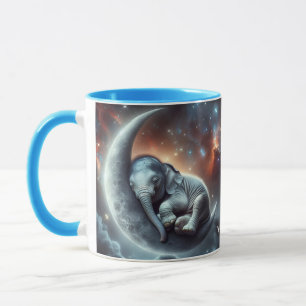 Fantasy Cute Moon Elephant Space Mug