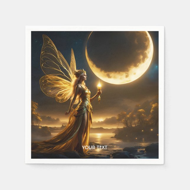 Fantasy Cute Moon Space Lake Napkin (Front)