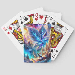 Fantasy Cute Moose Leaf Colours Playing Cards