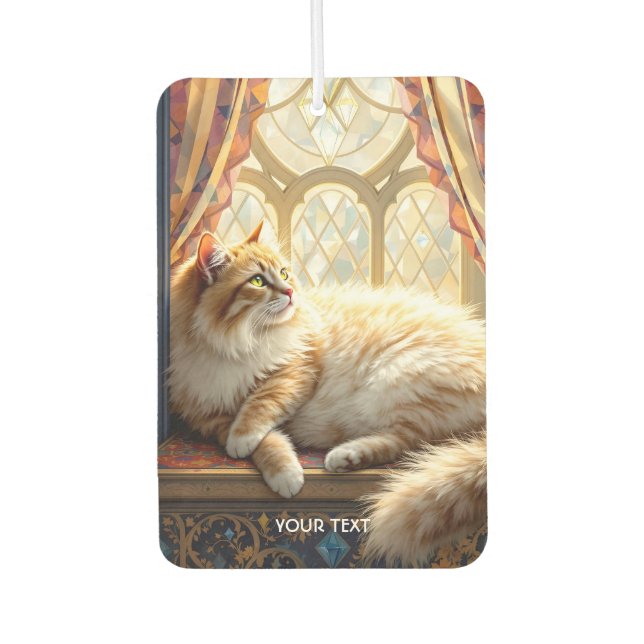 Fantasy Cute Morning Window Cat Air Freshener (Front)