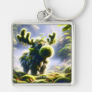 Fantasy Cute Moss Moose Forest Keychain