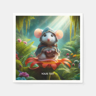 Fantasy Cute Mouse Flower Hat Napkin