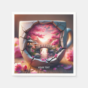 Fantasy Cute Mug Sakura Bridge Napkin
