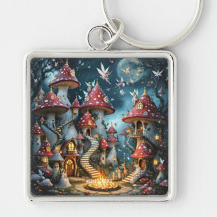 Fantasy Cute Mushroom Forest Realm Keychain