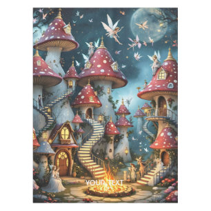 Fantasy Cute Mushroom Forest Realm Tablecloth